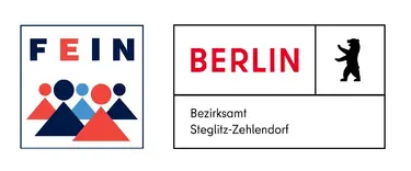 Logo des Projektes FEIN (Freiwilliges Engagement in Nachbarschaften) der Senatsverwaltung für Stadtentwicklung, Bauen und Wohnen und des Bezirksamtes Steglitz-Zehlendorf